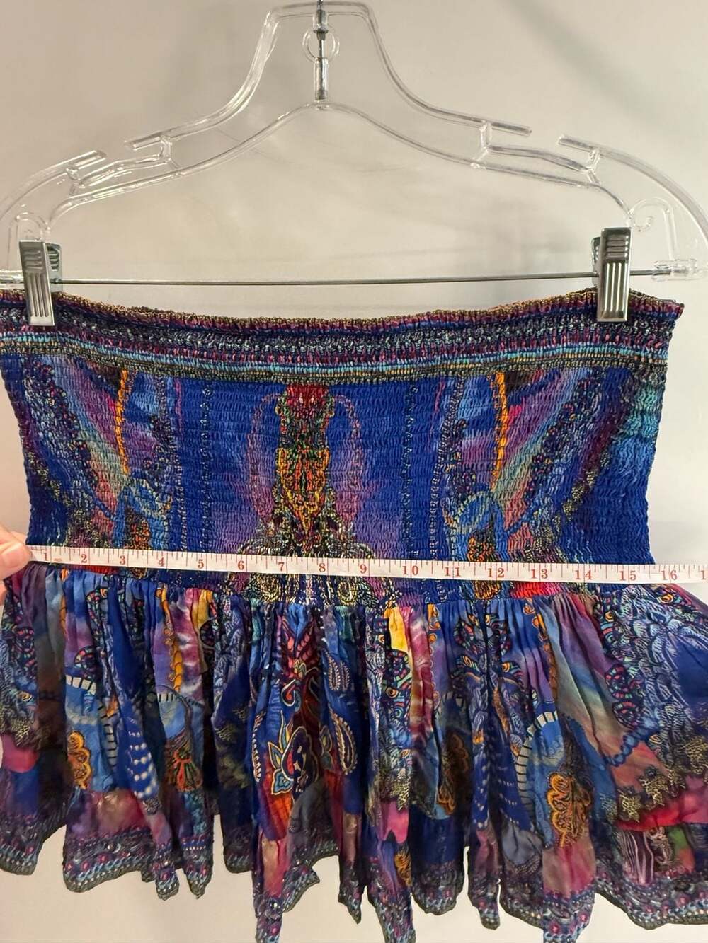 Camilla Silk Embellished Printed Smocked Skirt Tube Top - Picture 5 of 6